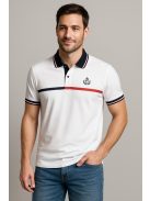 Thomas Jeans fehér elegáns galléros póló egy csíkkal