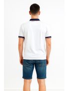 Thomas Jeans fehér elegáns galléros póló egy csíkkal