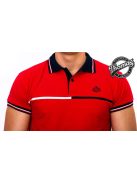 Thomas Jeans piros galléros póló, vékony csíkkal