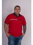 Thomas Jeans piros galléros póló, vékony csíkkal