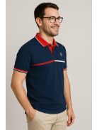 Thomas Jeans sötétkék galléros póló, vékony csíkkal