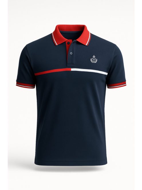 Thomas Jeans sötétkék galléros póló, vékony csíkkal