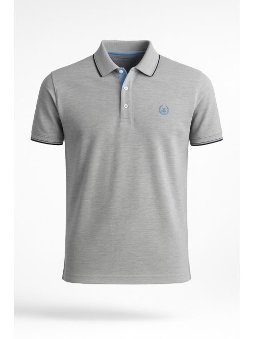 Thomas Jeans férfi galléros póló ringlis szürke