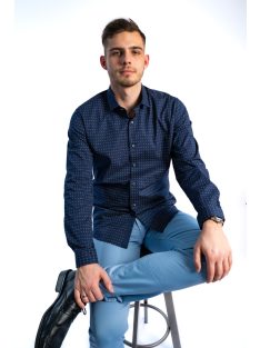 Thomas Jeans férfi ing sötétkék aprómintás