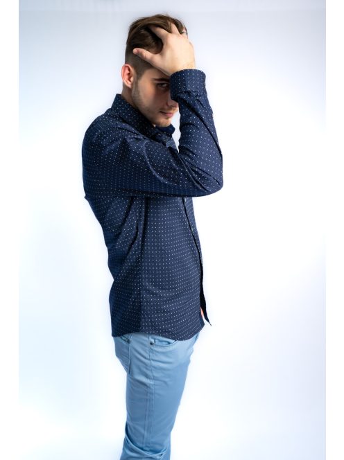 Thomas Jeans férfi ing sötétkék aprómintás