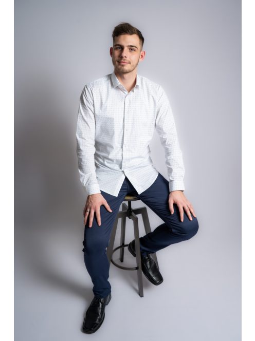 Thomas Jeans férfi ing fehér aprómintás