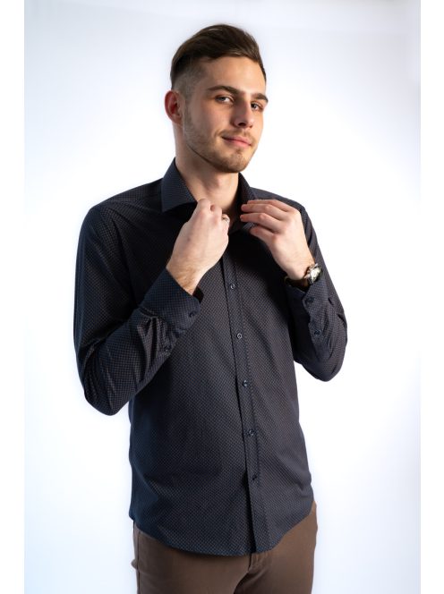 Thomas Jeans férfi ing sötétkék-barna