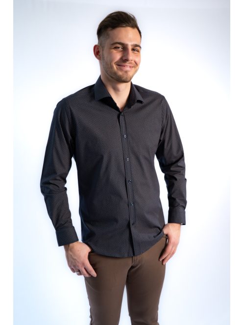 Thomas Jeans férfi ing sötétkék-barna