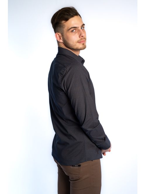 Thomas Jeans férfi ing sötétkék-barna