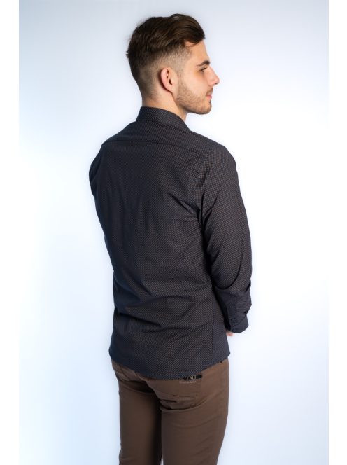 Thomas Jeans férfi ing sötétkék-barna