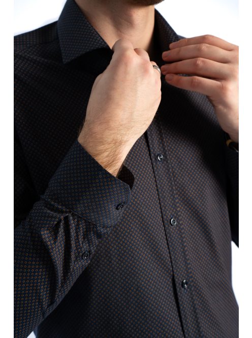 Thomas Jeans férfi ing sötétkék-barna