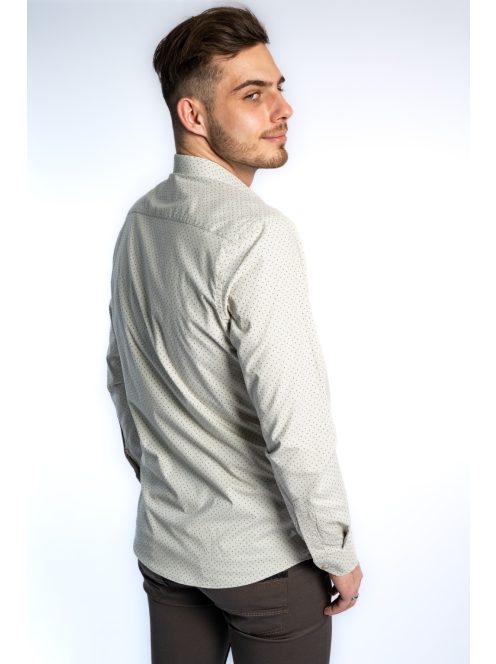 Thomas Jeans férfi ing bézs aprómintás