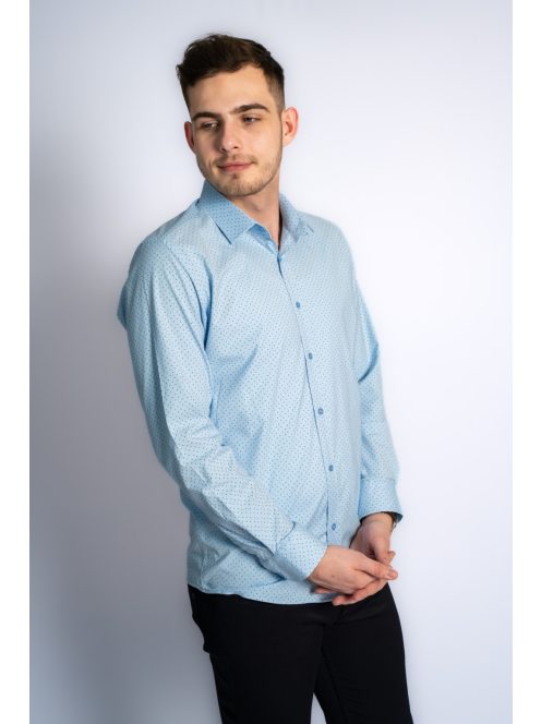 Thomas Jeans férfi ing világoskék aprómintás