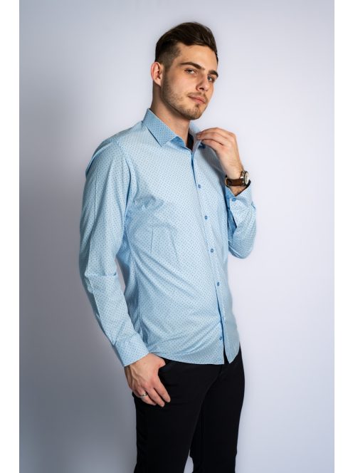 Thomas Jeans férfi ing világoskék aprómintás