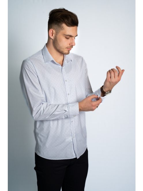 Thomas Jeans férfi ing fehér elegáns aprómintás