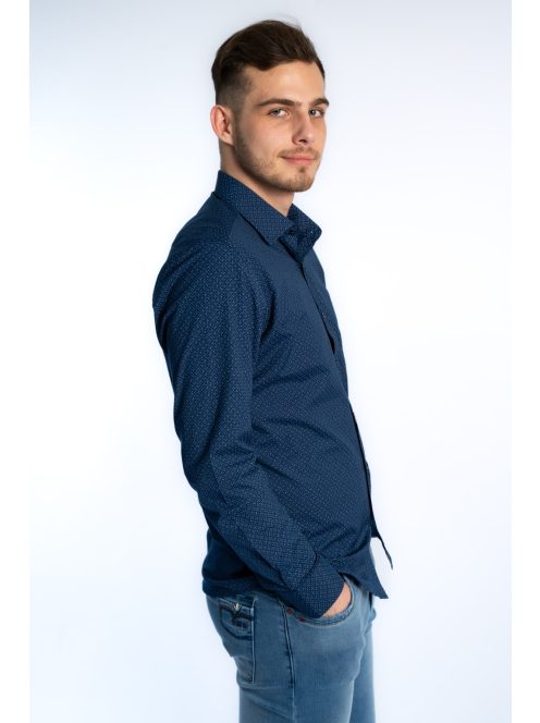 Thomas Jeans férfi ing kék aprómintás