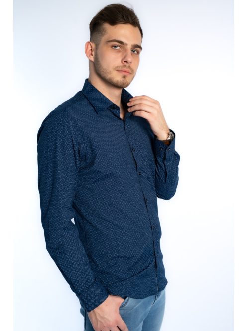 Thomas Jeans férfi ing kék aprómintás