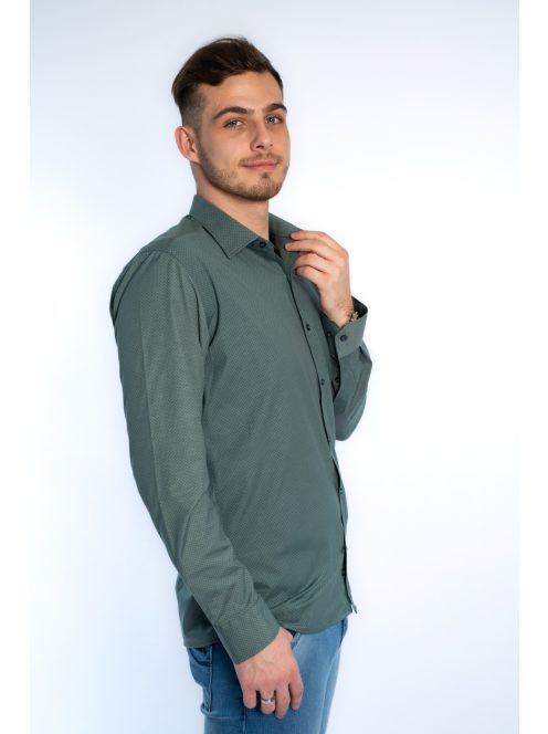 Thomas Jeans férfi ing zöld aprómintás