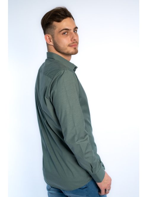 Thomas Jeans férfi ing zöld aprómintás