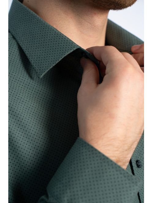 Thomas Jeans férfi ing zöld aprómintás