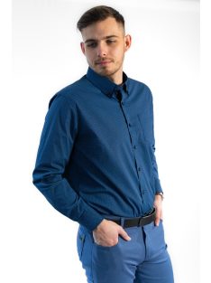 Modrá vzorovaná pánska košeľa Thomas Jeans s rovným strihom