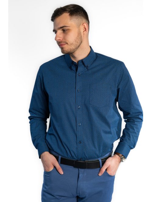 Thomas Jeans kék mintás férfi ing egyenes