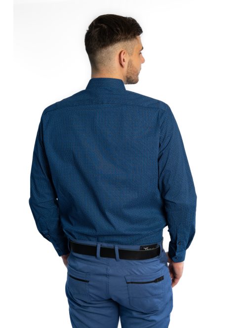 Modrá vzorovaná pánska košeľa Thomas Jeans s rovným strihom