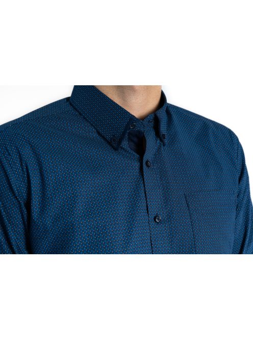 Thomas Jeans kék mintás férfi ing egyenes