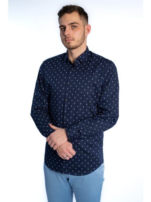 Thomas Jeans férfi ing sötétkék horgonymintás