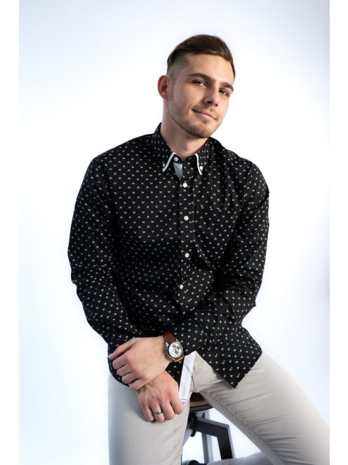 Thomas Jeans férfi ing levél mintával