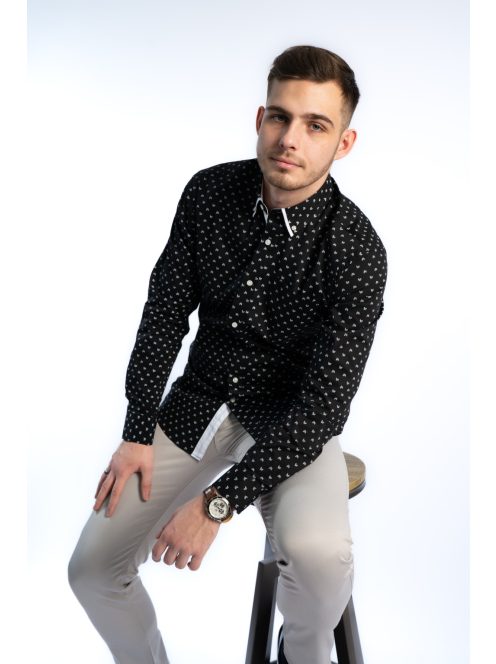 Thomas Jeans férfi ing levél mintával