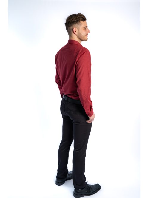 Thomas Jeans férfi ing bordó aprómintás