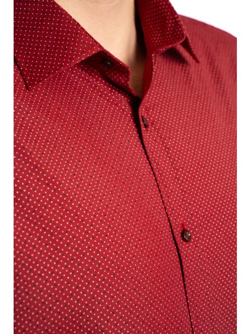 Thomas Jeans férfi ing bordó aprómintás