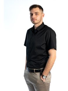 Čierna košeľa s krátkymi rukávmi a úzkym strihom od Thomas Jeans