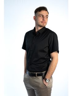 Thomas Jeans fekete slim fit rövid ujjú ing