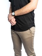 Thomas Jeans fekete slim fit rövid ujjú ing