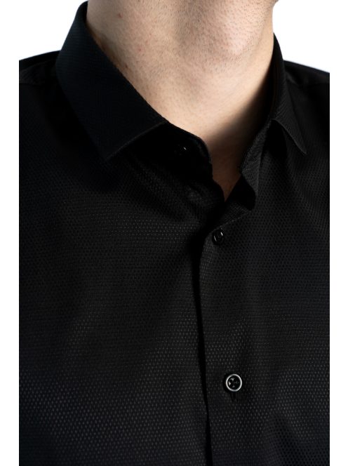 Thomas Jeans fekete slim fit rövid ujjú ing
