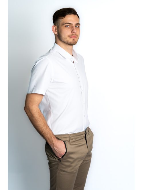Biela košeľa s krátkymi rukávmi a úzkym strihom od Thomas Jeans