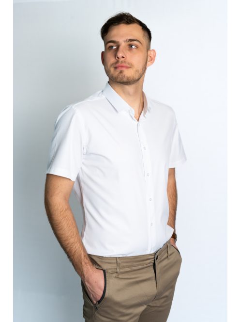 Biela košeľa s krátkymi rukávmi a úzkym strihom od Thomas Jeans