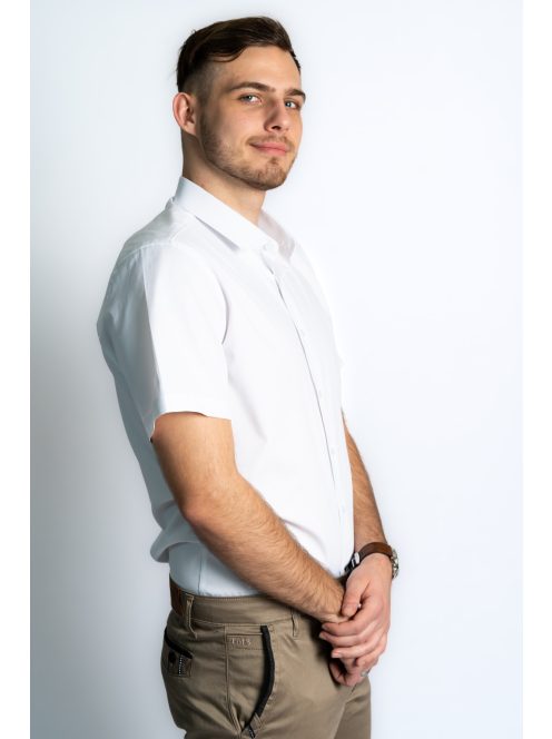 Thomas Jeans fehér slim fit rövid ujjú ing