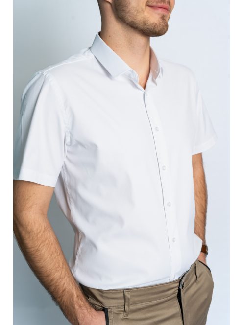 Biela košeľa s krátkymi rukávmi a úzkym strihom od Thomas Jeans