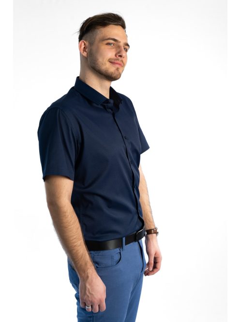 Thomas Jeans tmavomodrá slim fit košeľa s krátkymi rukávmi