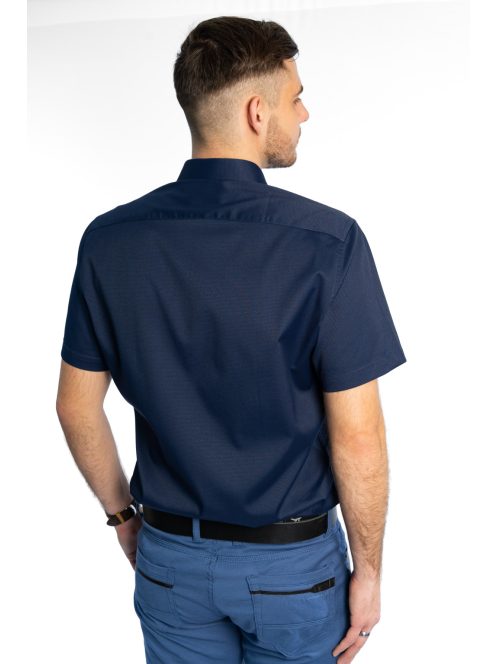 Thomas Jeans tmavomodrá slim fit košeľa s krátkymi rukávmi