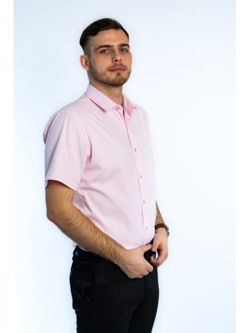 Ružová košeľa s krátkymi rukávmi Thomas Jeans v štíhlom strihu