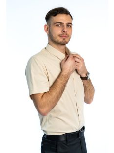 Thomas Jeans bézs slim fit rövid ujjú ing