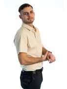 Thomas Jeans bézs slim fit rövid ujjú ing