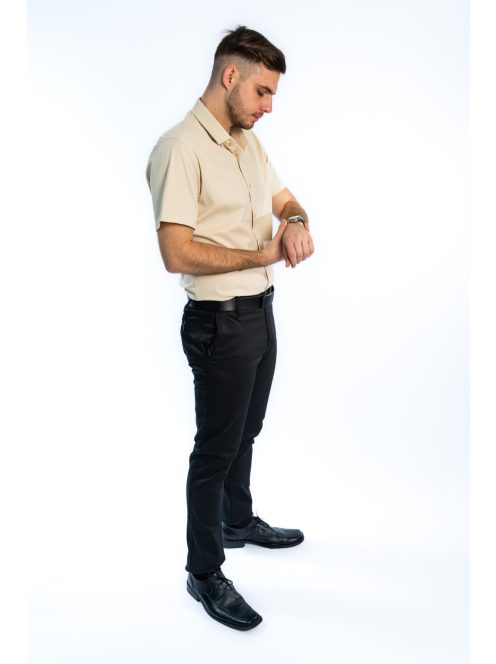 Thomas Jeans béžová slim fit košeľa s krátkymi rukávmi