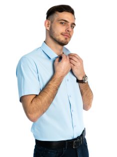 Svetlomodrá slim fit košeľa s krátkymi rukávmi od Thomas Jeans