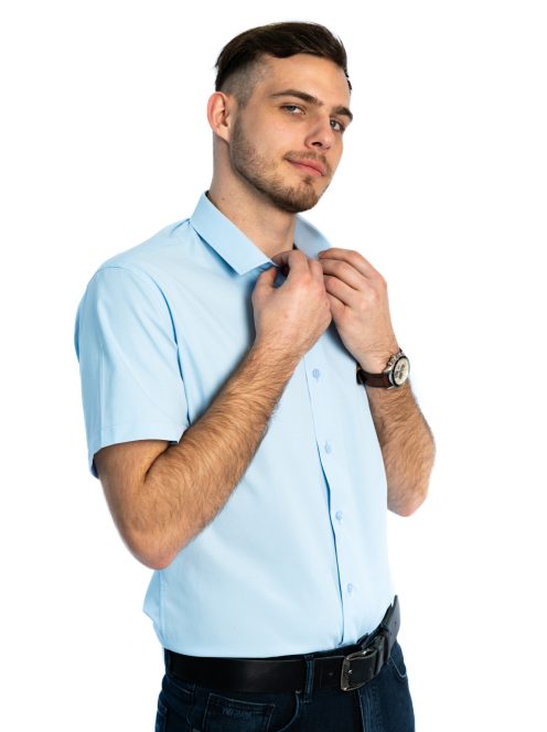 Svetlomodrá slim fit košeľa s krátkymi rukávmi od Thomas Jeans