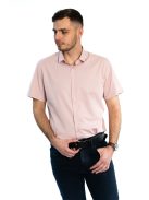 Thomas Jeans pudrovoružová slim fit košeľa s krátkymi rukávmi
